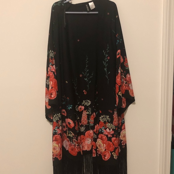 Floral Fringe Coverup - Picture 1 of 5